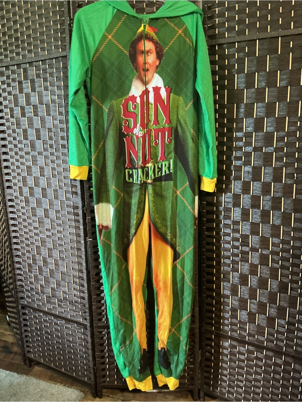 ELF Green and Yellow 'Son of a Nutcracker' Men's Pajama Onesie